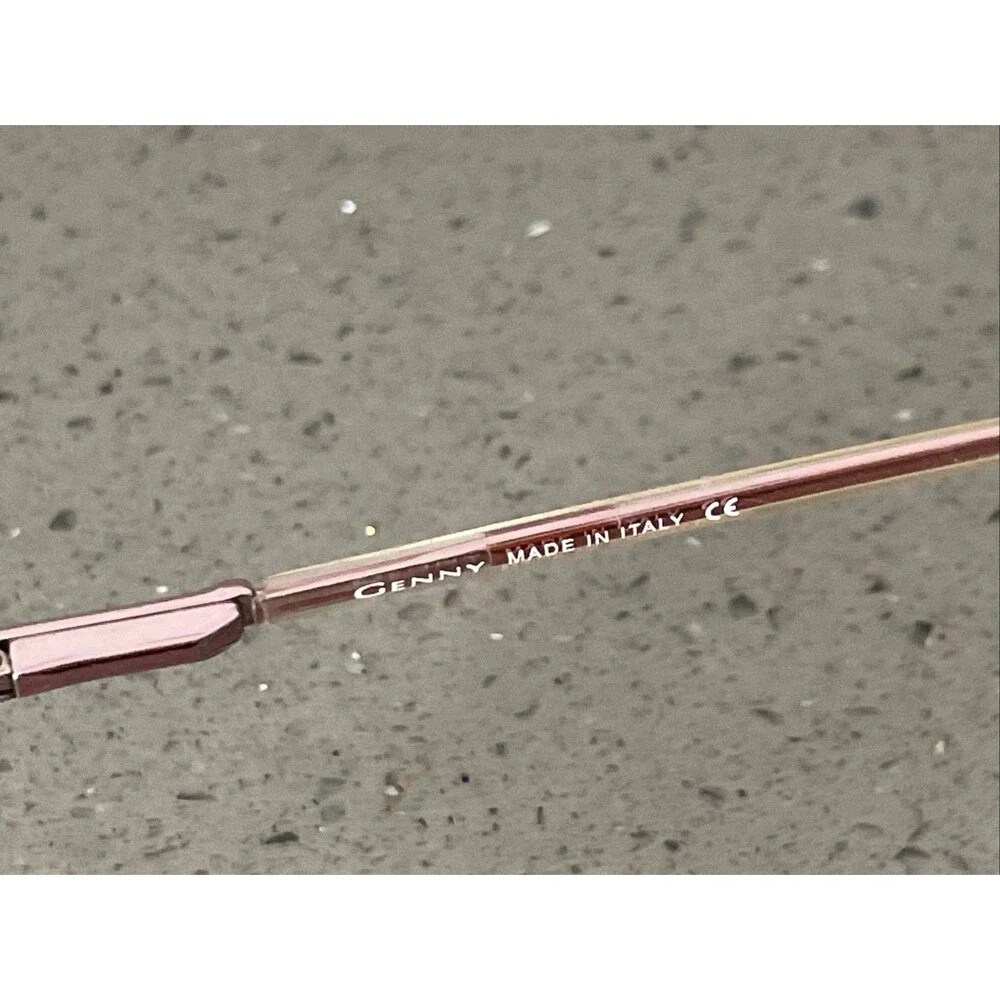 Genny Italy 748-B 5371 53-18-135 Pink Metal Half Rim Eyeglasses Frames ONLY